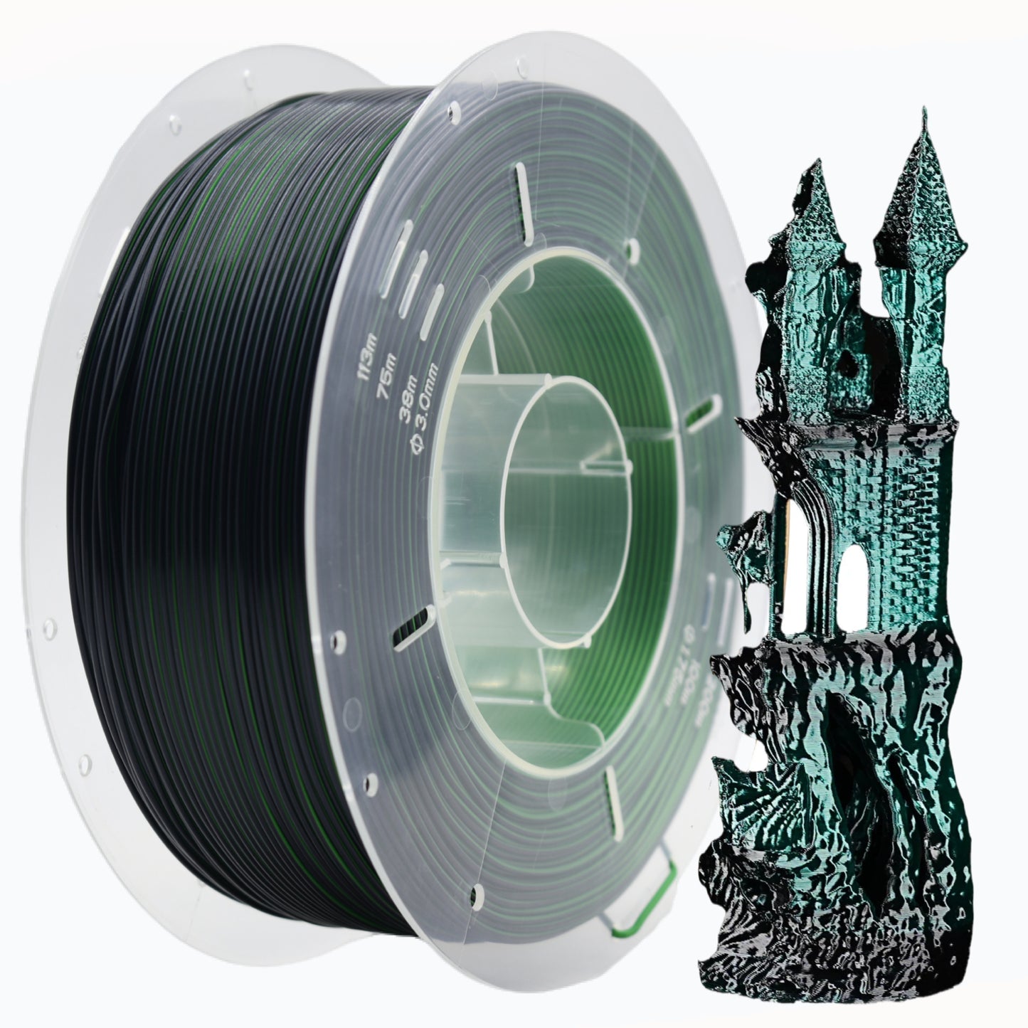 PLA Silk - Black & Green